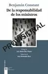 DE LA RESPONSABILIDAD DE LOS MINISTROS